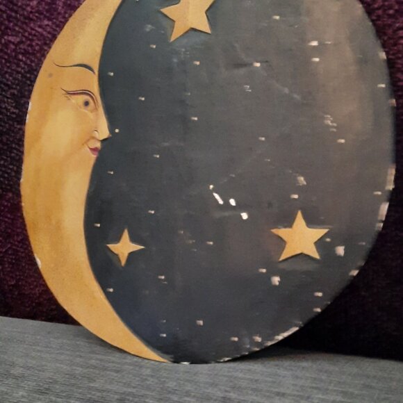 Vintage Whimsigoth Wooden Sun & Moon Plaque Wall Decor - Picture 6 of 12